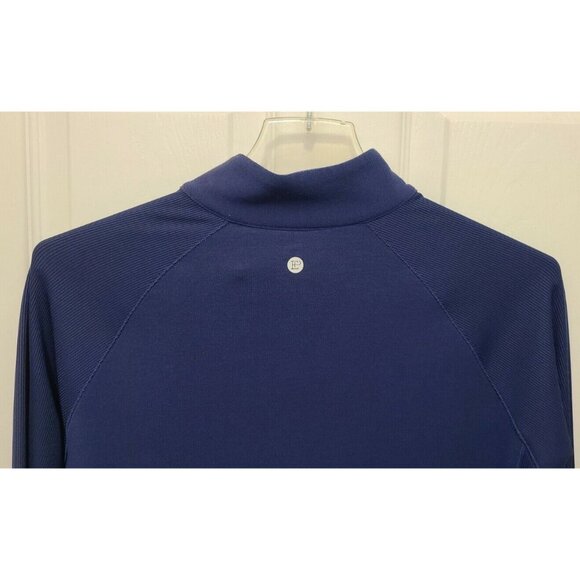 NEW EP New York Women's Long Sleeve 1/4 Snap Button Performance Pullover Blue M - Picture 8 of 12